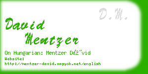 david mentzer business card